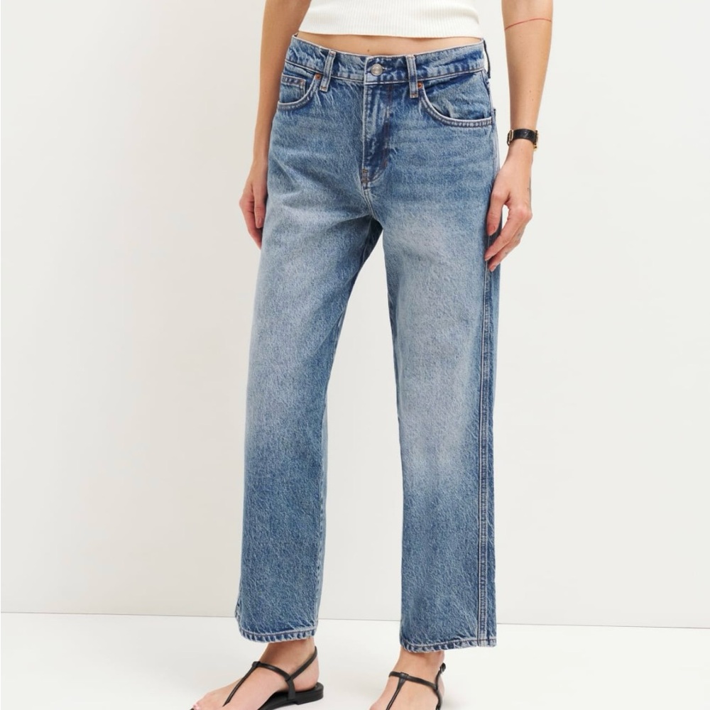 Reformation Val 90s mid rise straight cropped jeans